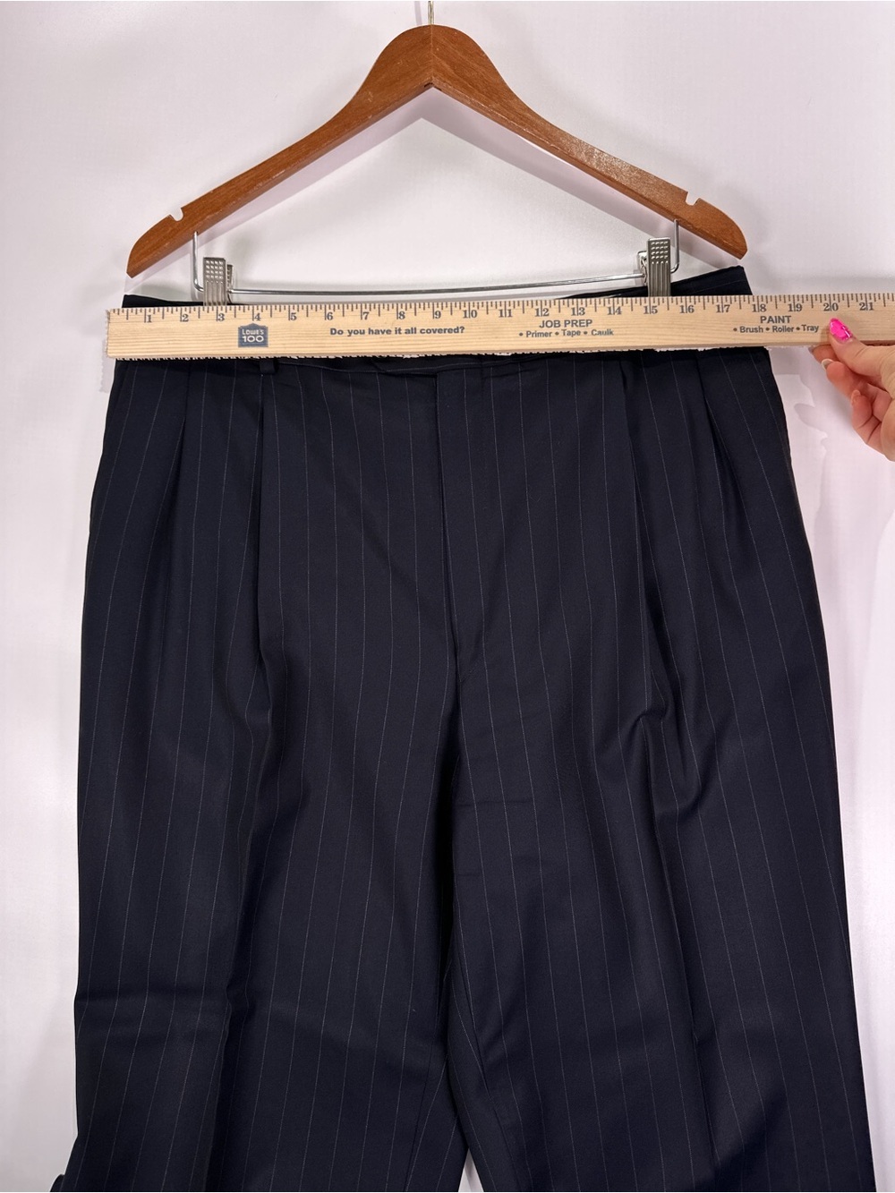 Hickey Freeman Madison Two-Piece Pinstripe Suit Loro Piana Super 130s Wool Navy - Picture 16 of 16
